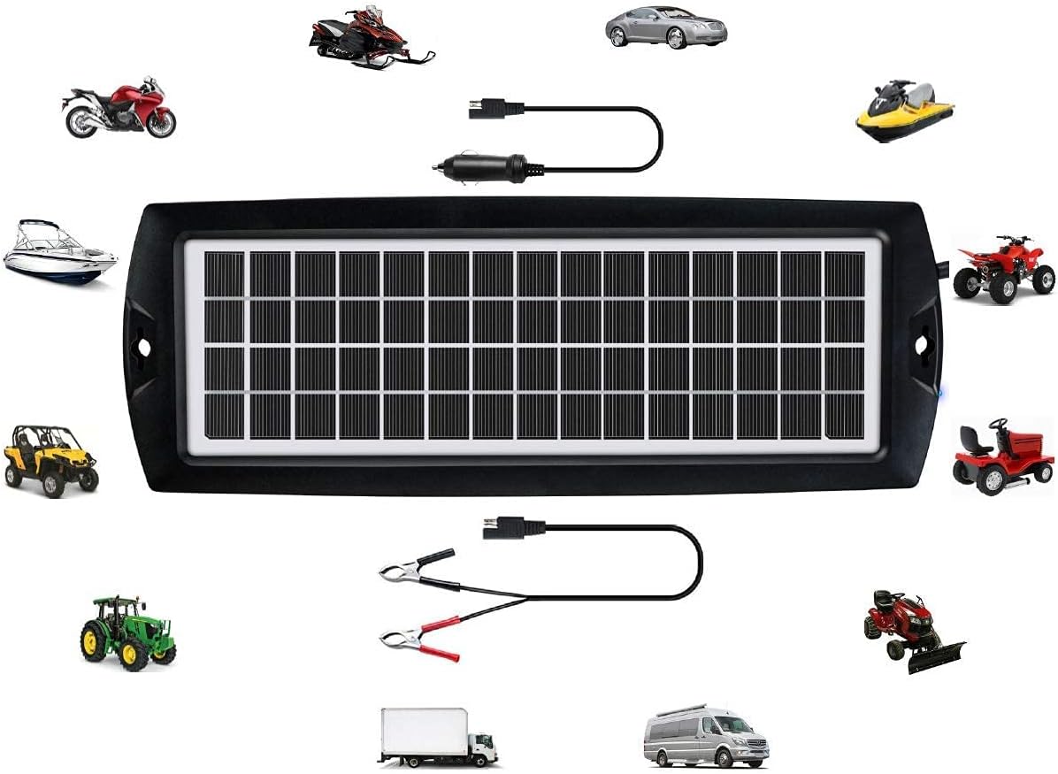 5W 12V Solar Car Battery Trickle Charger Maintainer T220