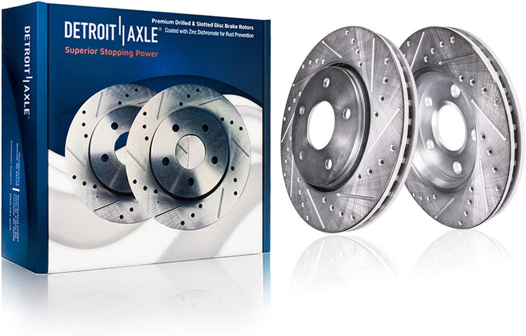 12.60" Front and Rear Drilled & Slotted Rotors + Brake Pads 8pc Set E3250