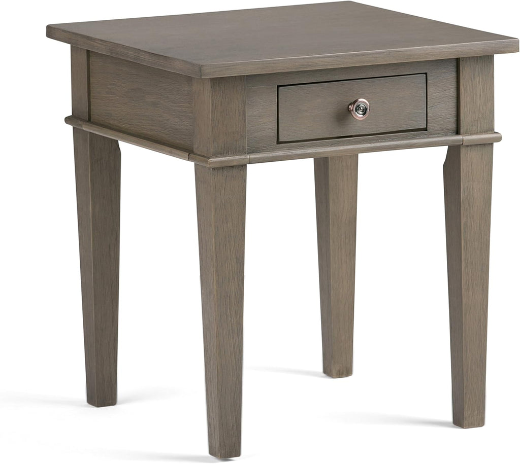 Medium Saddle Brown Solid Wood 1 Drawer End Side Table B650